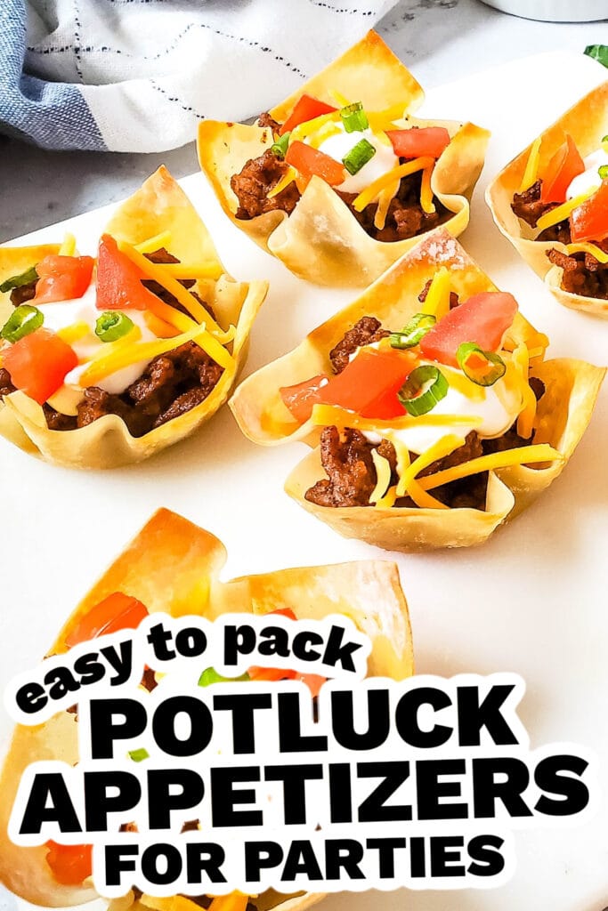 potluck appetizers - Taco Wonton Cups