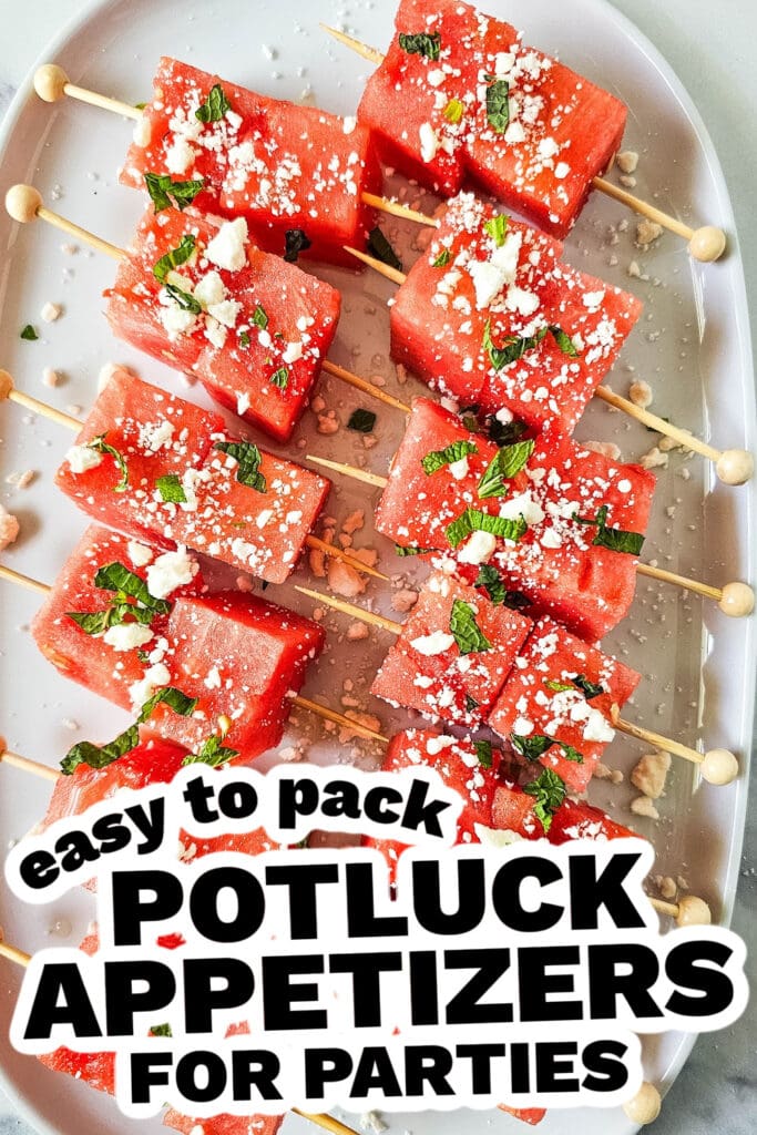 potluck appetizers - Watermelon Feta Skewers