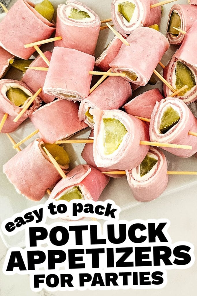 potluck appetizers - pickle ham rolls