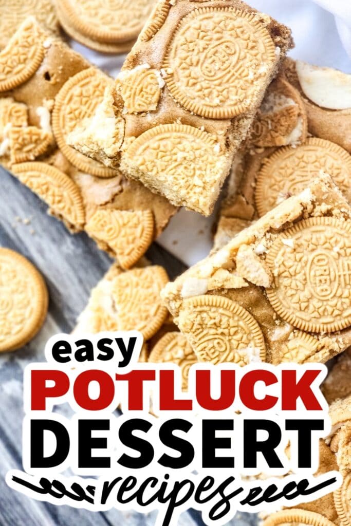 potluck dessert recipes - Golden Oreo Blondies