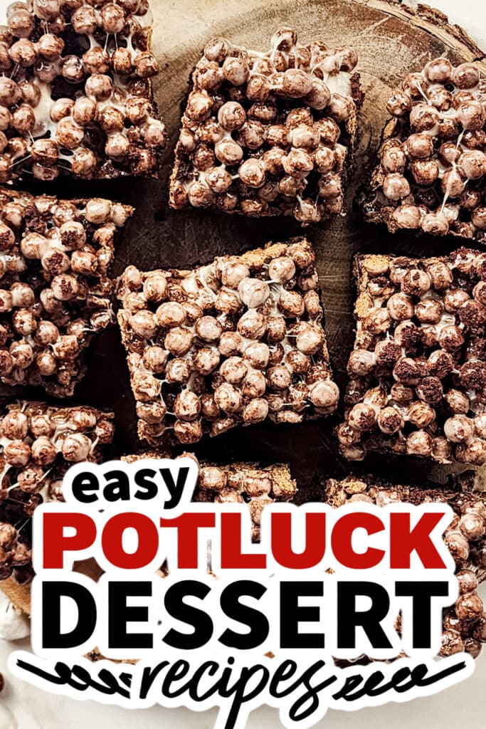 potluck dessert recipes - Marshmallow Cocoa Puff Brownies
