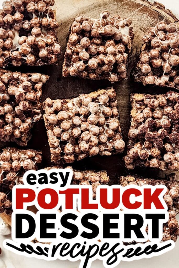 potluck dessert recipes - Marshmallow Cocoa Puff Brownies