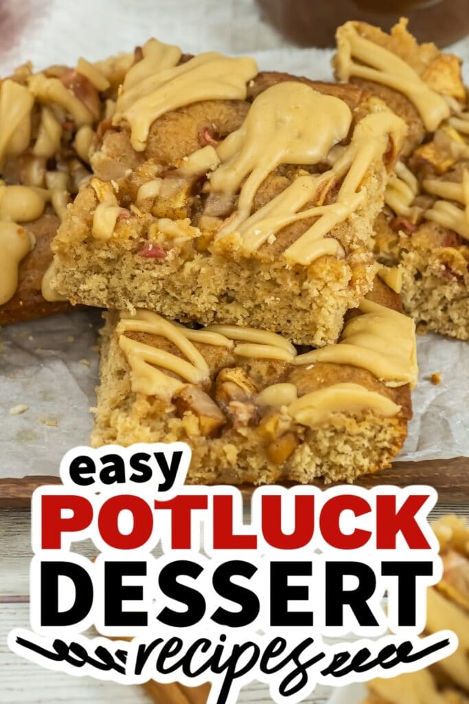 potluck dessert recipes - Soft and Spiced Apple Blondies