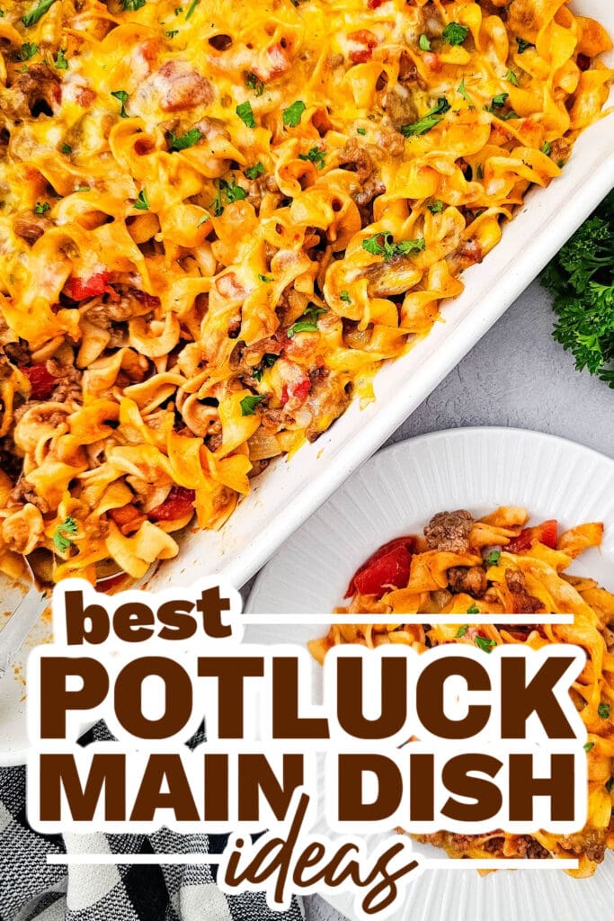 potluck main dish ideas - Beef Noodle Casserole copy