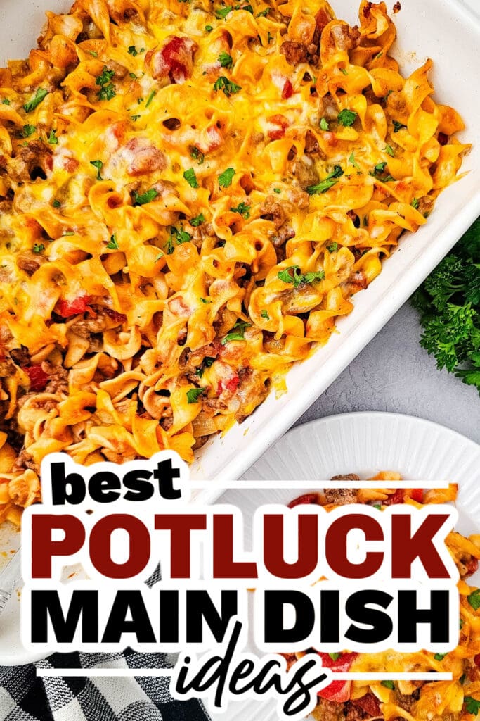 potluck main dish ideas - Beef Noodle Casserole copy