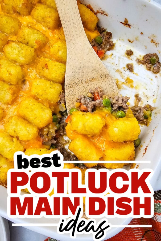 potluck main dish ideas - Beefy Cheesy Tater Tot Casserole (1)