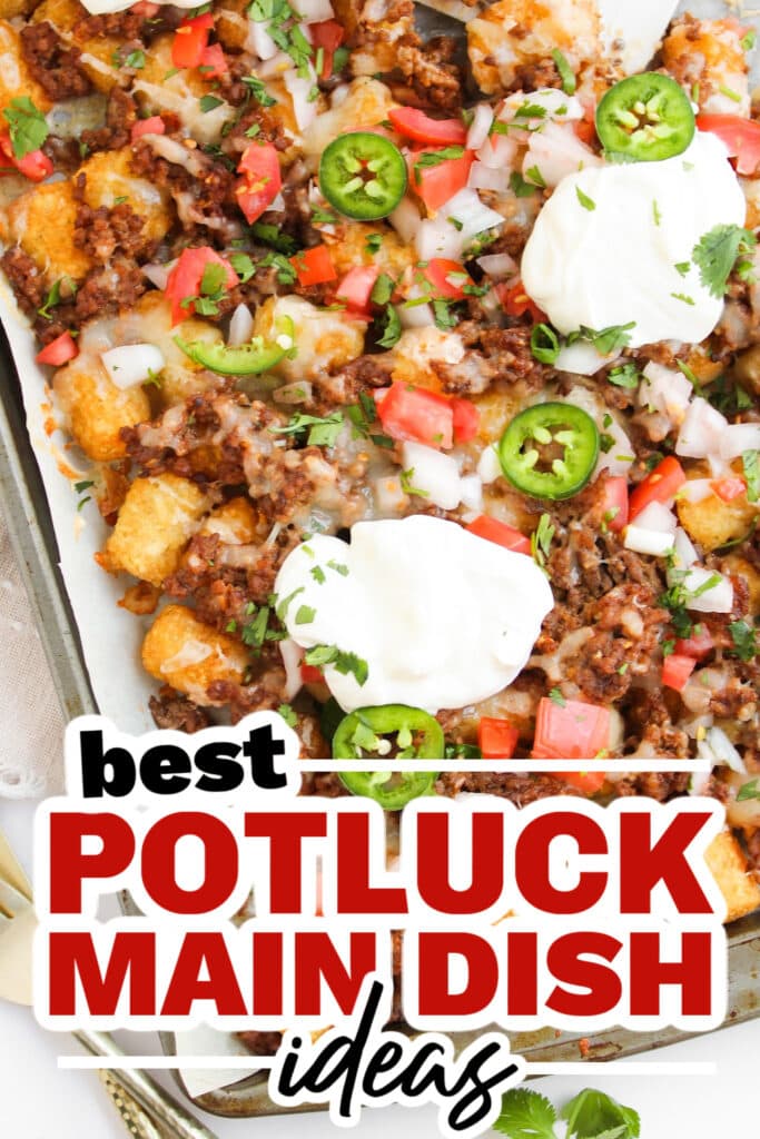 potluck main dish ideas - Beefy Cheesy Tater Tot Casserole