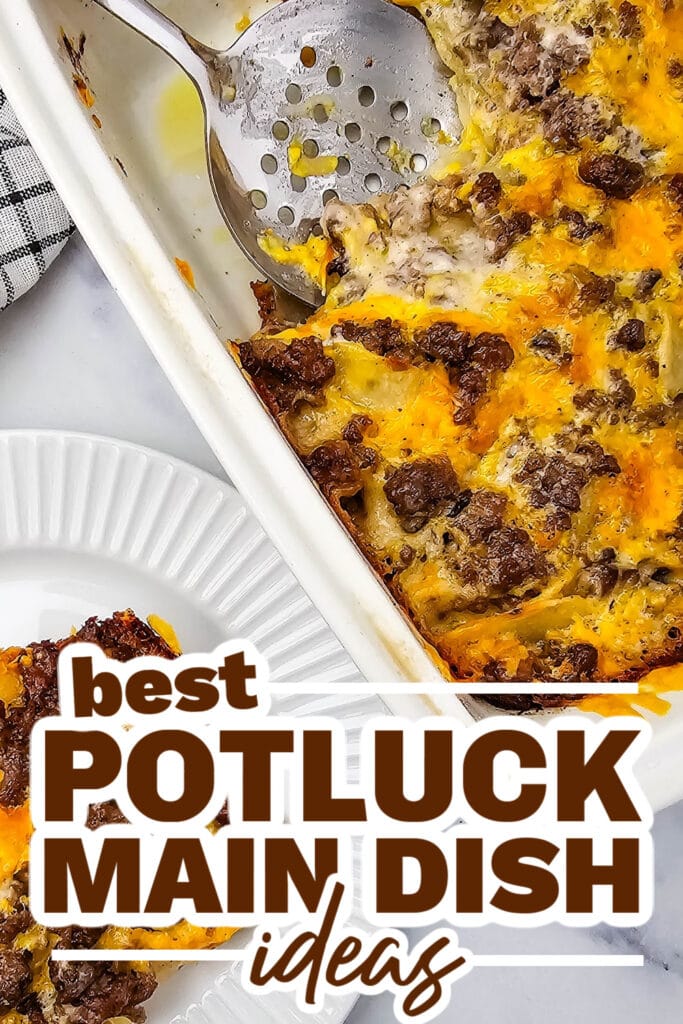 potluck main dish ideas - Cheesy Hamburger Potato Casserole copy