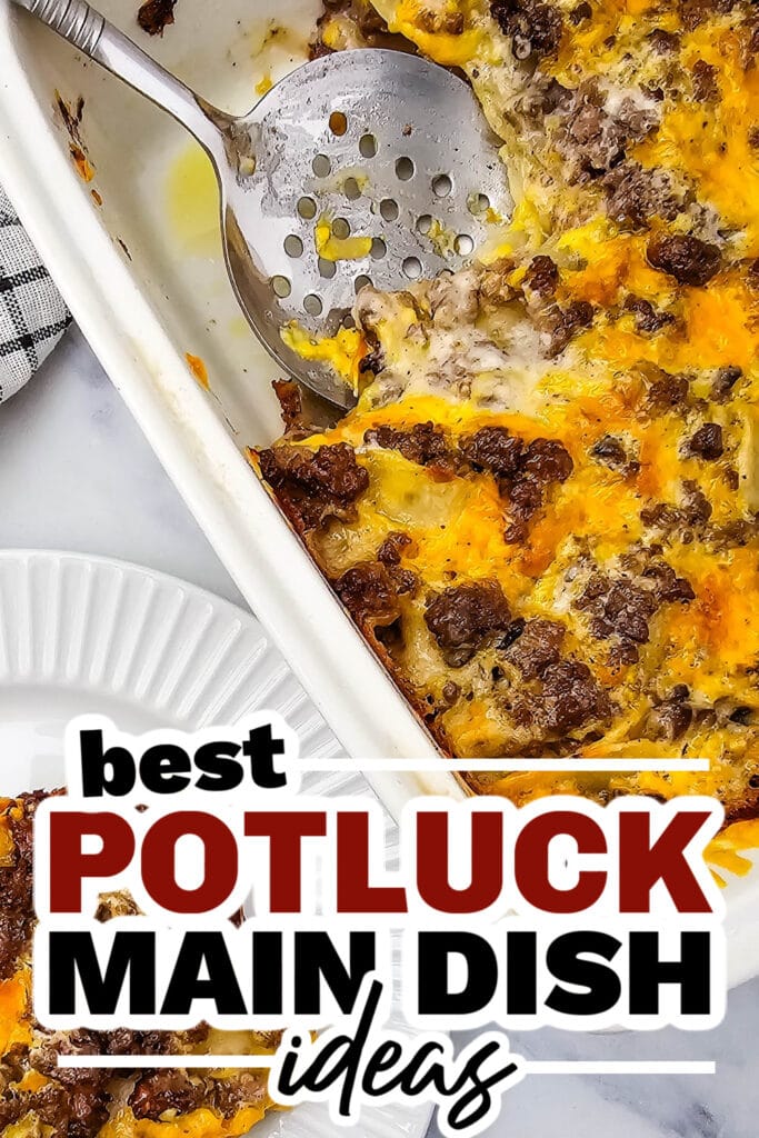potluck main dish ideas - Cheesy Hamburger Potato Casserole copy