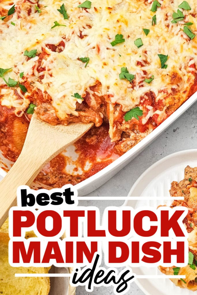potluck main dish ideas - Cheesy Italian Stuffed Shells Casserole