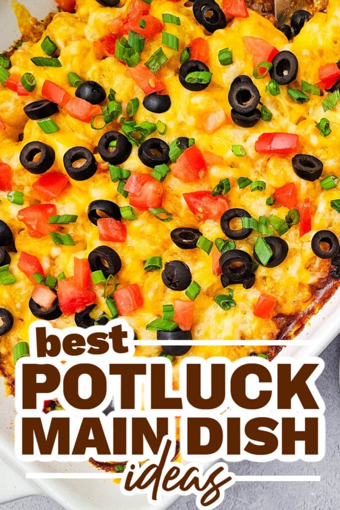 potluck main dish ideas - Cheesy Mexican Taco Tater Tot Casserole copy