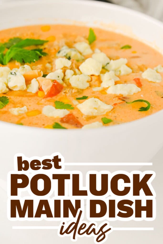 potluck main dish ideas - Crockpot Buffalo Chicken Chili copy