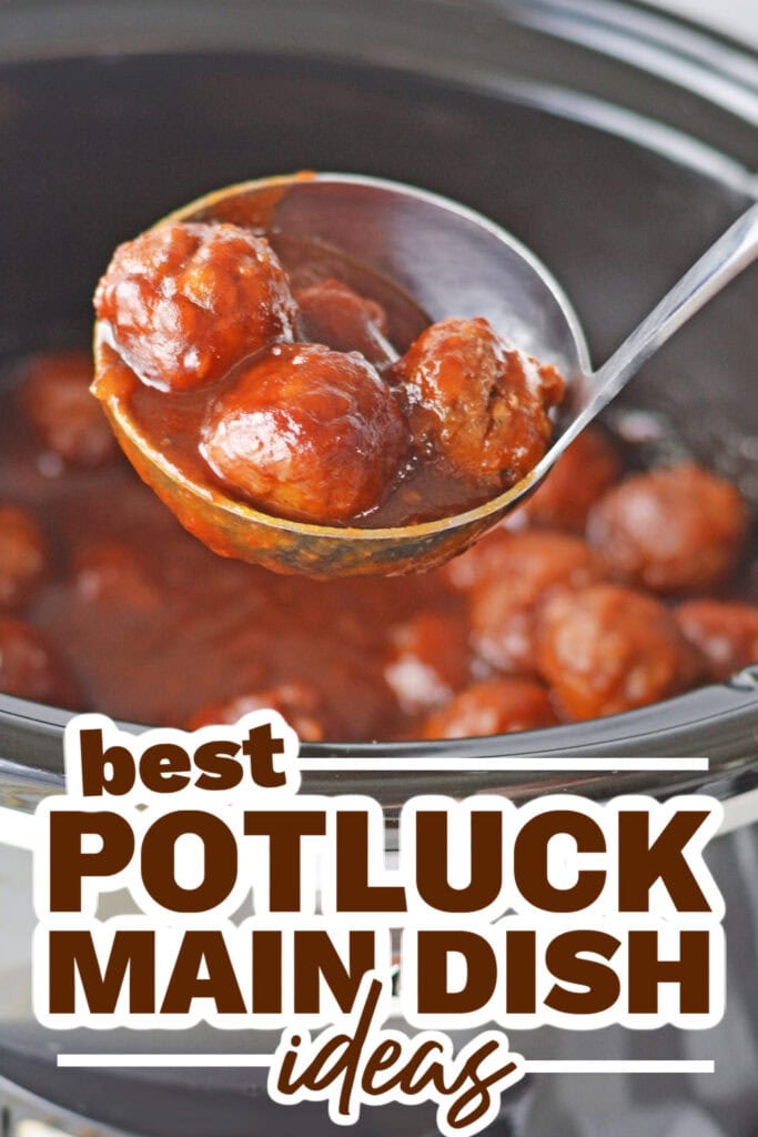 potluck main dish ideas - Crockpot Cranberry Meatballs copy