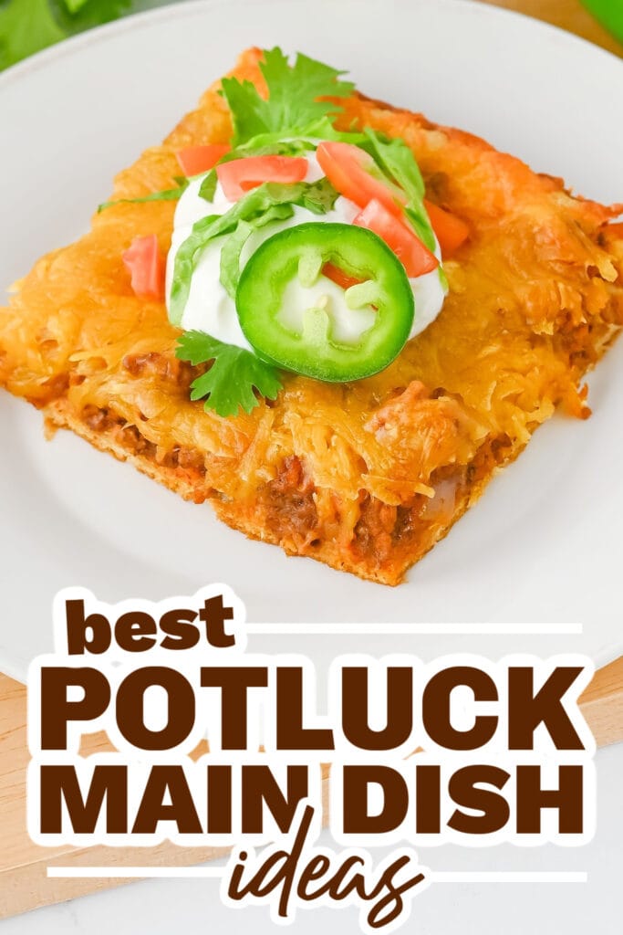 potluck main dish ideas - Ground Beef Crescent Roll Taco Bake copy