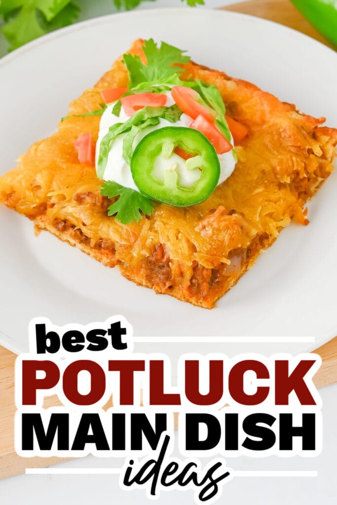 potluck main dish ideas - Ground Beef Crescent Roll Taco Bake copy