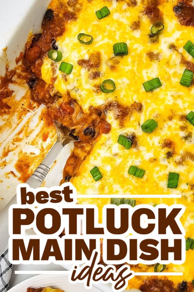 potluck main dish ideas - Mexican Lasagna Tortilla Casserole copy