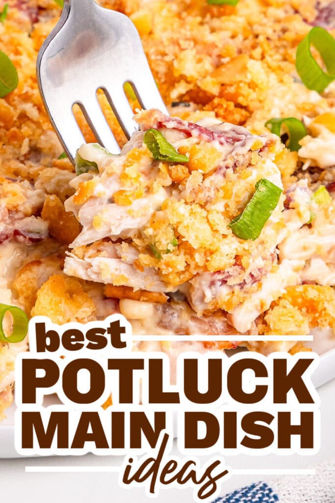 potluck main dish ideas - Ritz Cracker Chicken Casserole copy