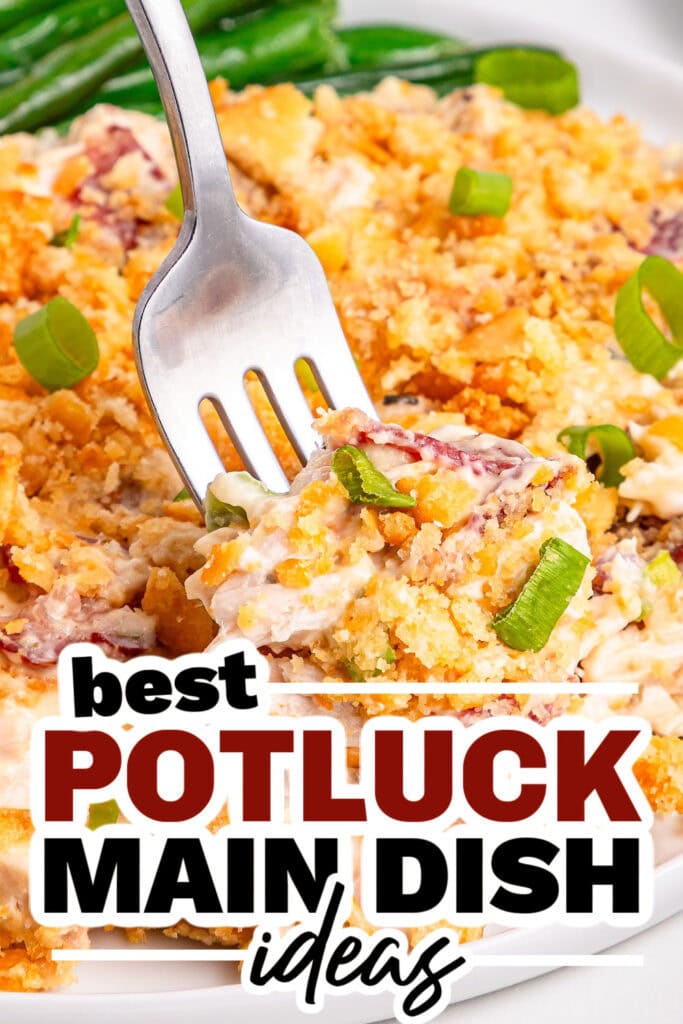 potluck main dish ideas - Ritz Cracker Chicken Casserole copy