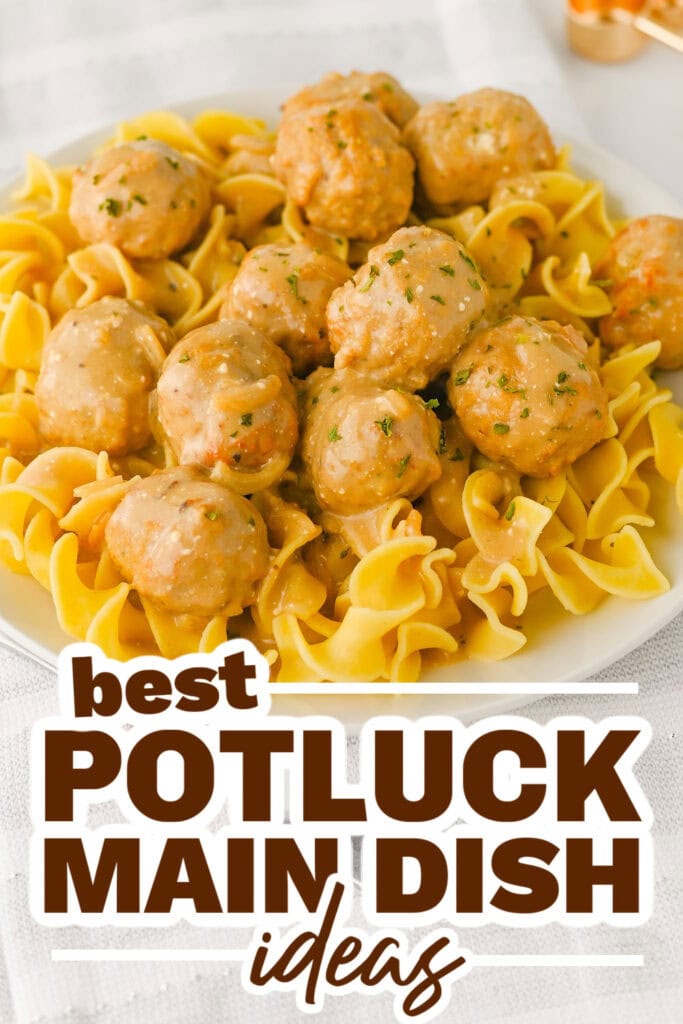 potluck main dish ideas - Slow Cooker Creamy Meatballs copy