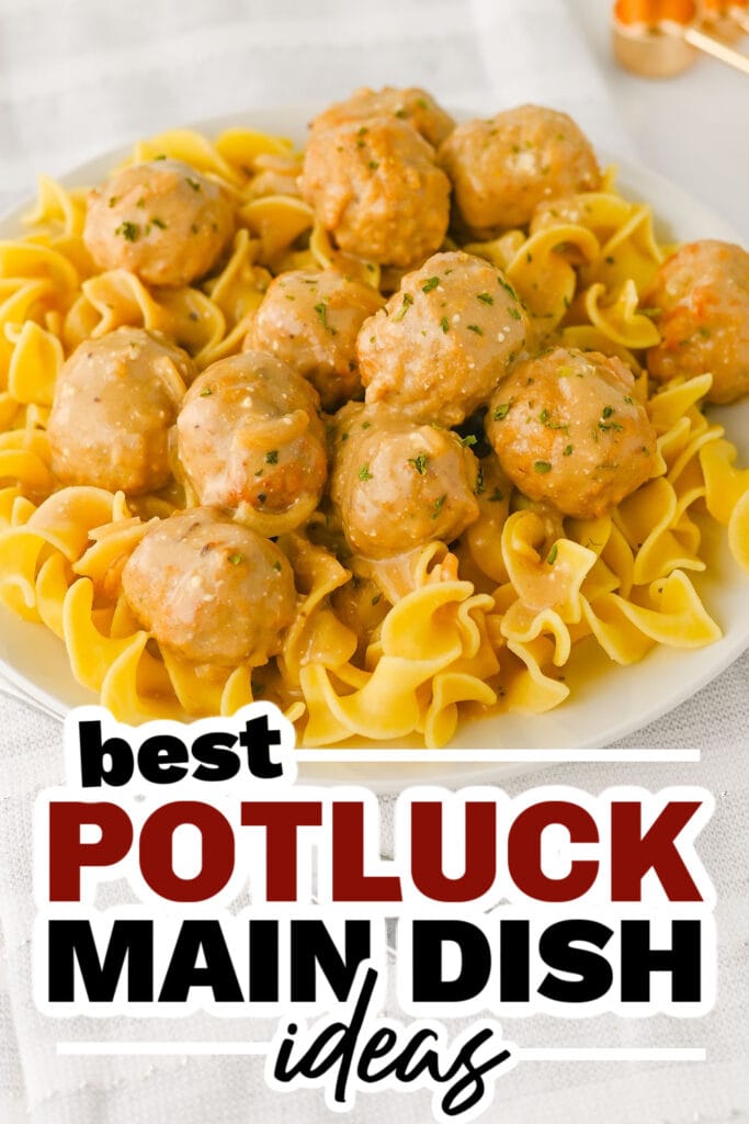potluck main dish ideas - Slow Cooker Creamy Meatballs copy