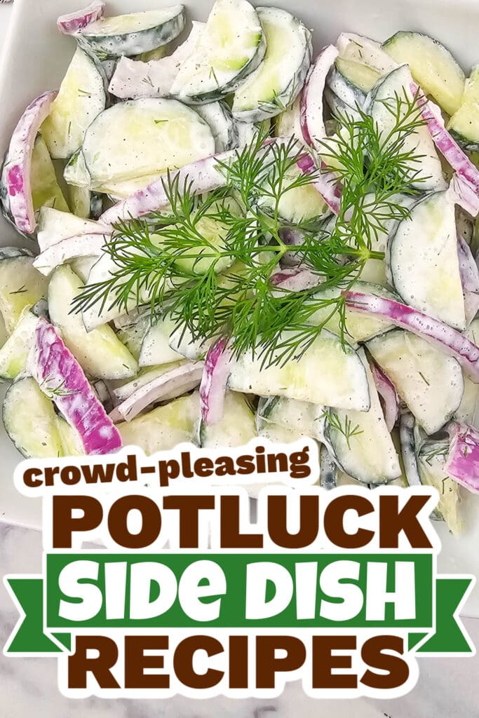 potluck side dish - Creamy Cucumber Salad copy