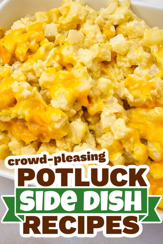 potluck side dish - Crockpot Creamy and Cheesy Potatoes copy