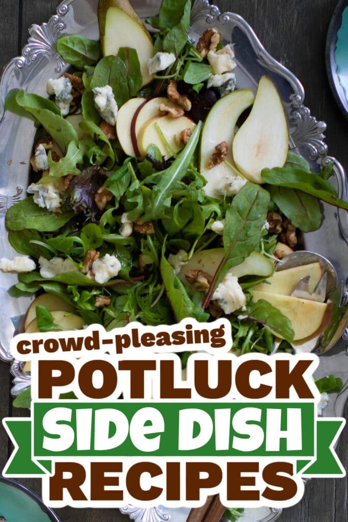potluck side dish - Festive Harvest Salad with Blue Cheese & Spicy Citrus Vinaigrette copy