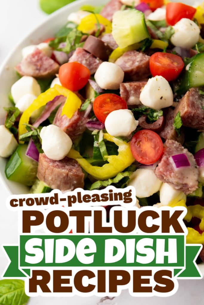 potluck side dish - Italian Chopped Salad with Zesty Dressing copy