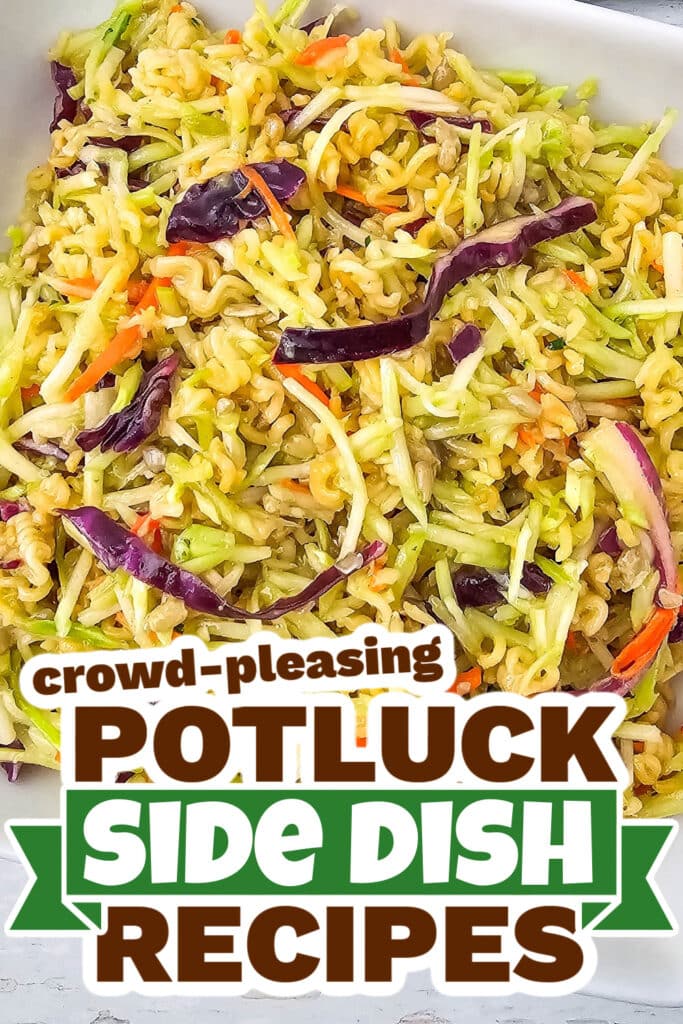 potluck side dish - Simple Ramen Noodle Broccoli Slaw Salad copy