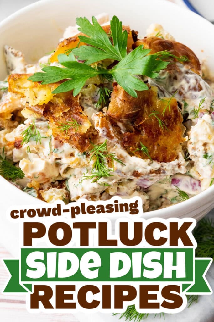 potluck side dish - Smashed Potato Salad copy