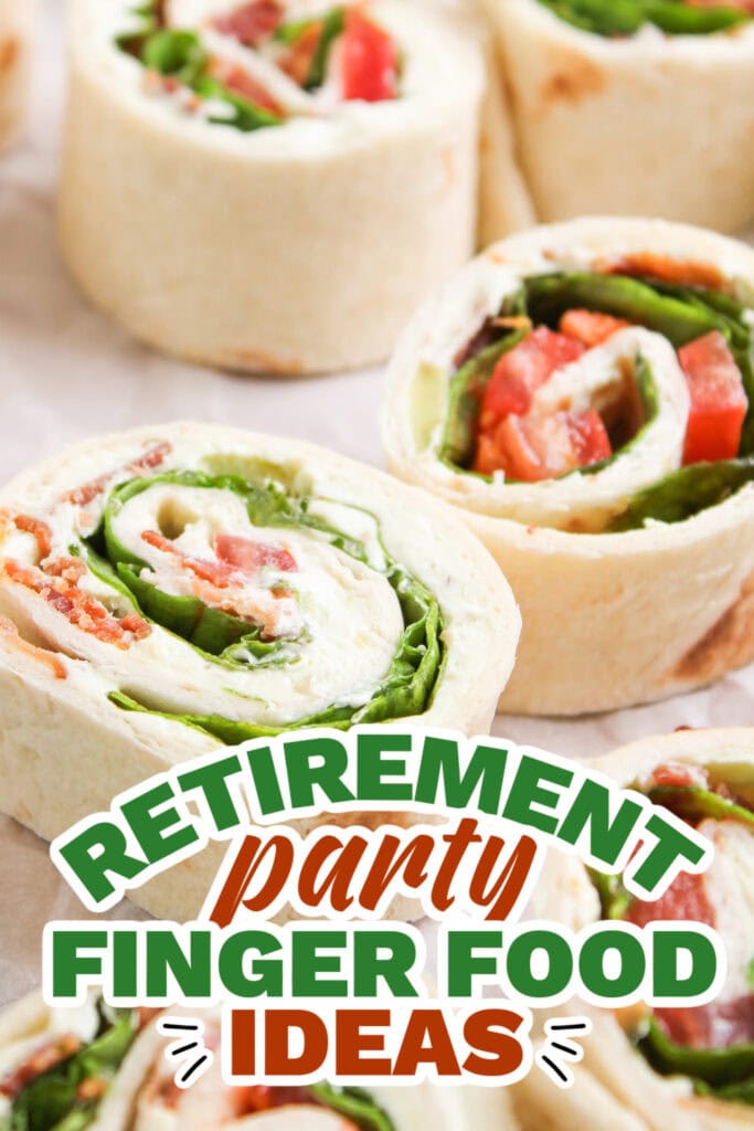 retirement party finger food ideas - BLT Pinwheel Sandwiches copy