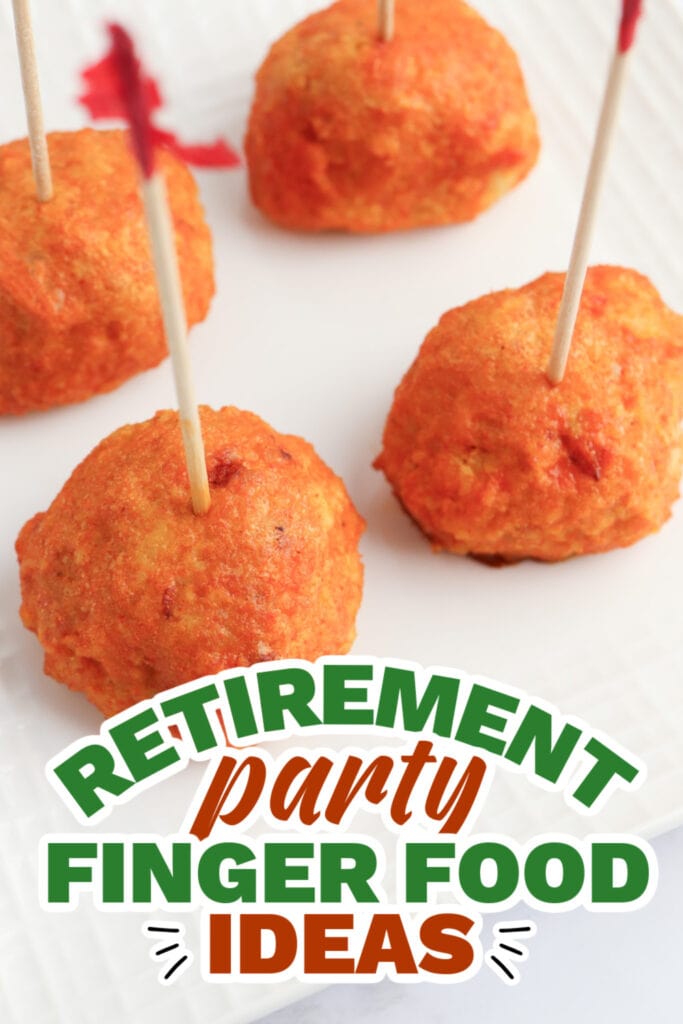 retirement party finger food ideas - Buffalo Chicken Meatballs copy