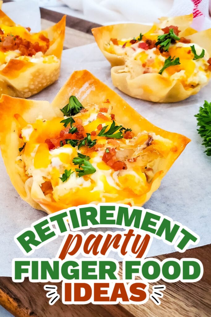 retirement party finger food ideas - Cheesy Ranch Chicken Wonton Cups copy
