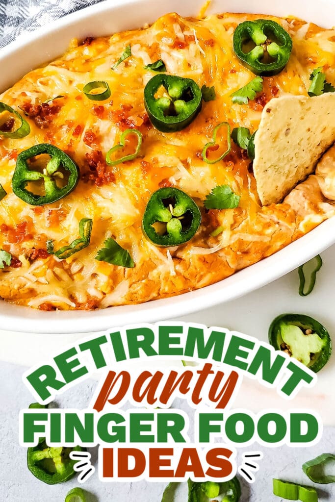 retirement party finger food ideas -Hot Cheesy Bacon Bean Dip copy