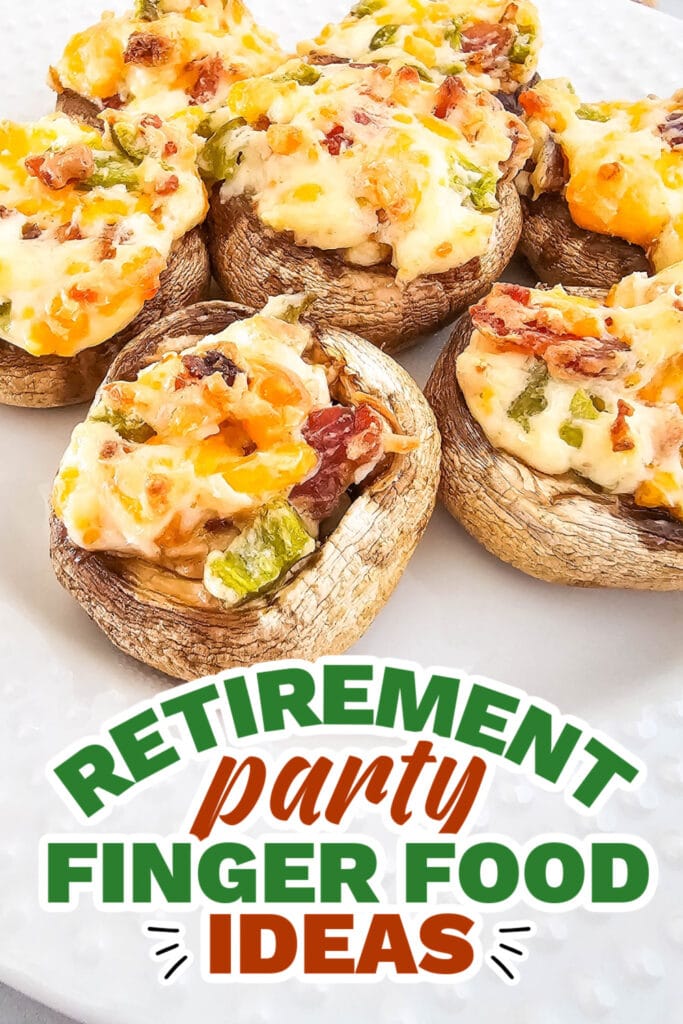 retirement party finger food ideas - Jalapeño Popper Stuffed Mushrooms copy