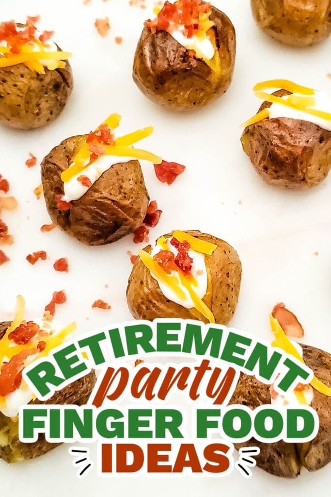 retirement party finger food ideas - Loaded Mini Baked Potato Bites copy