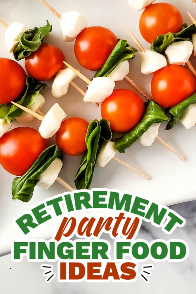 retirement party finger food ideas -Luxurious Caprese Skewers copy