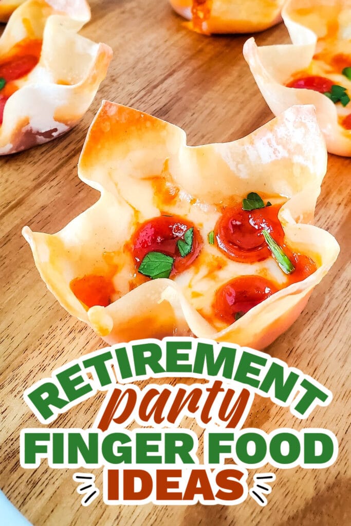retirement party finger food ideas -Pizza Wonton Cups copy
