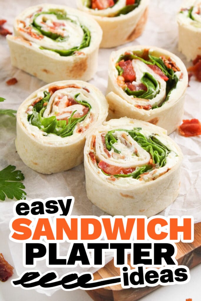 sandwich platter ideas - BLT Pinwheel Sandwiches