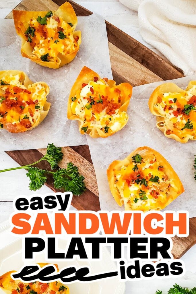 sandwich platter ideas - Cheesy Ranch Chicken Wonton Cups