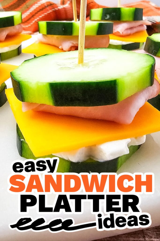 sandwich platter ideas - Ham & Cheese Cucumber Sandwich Bites