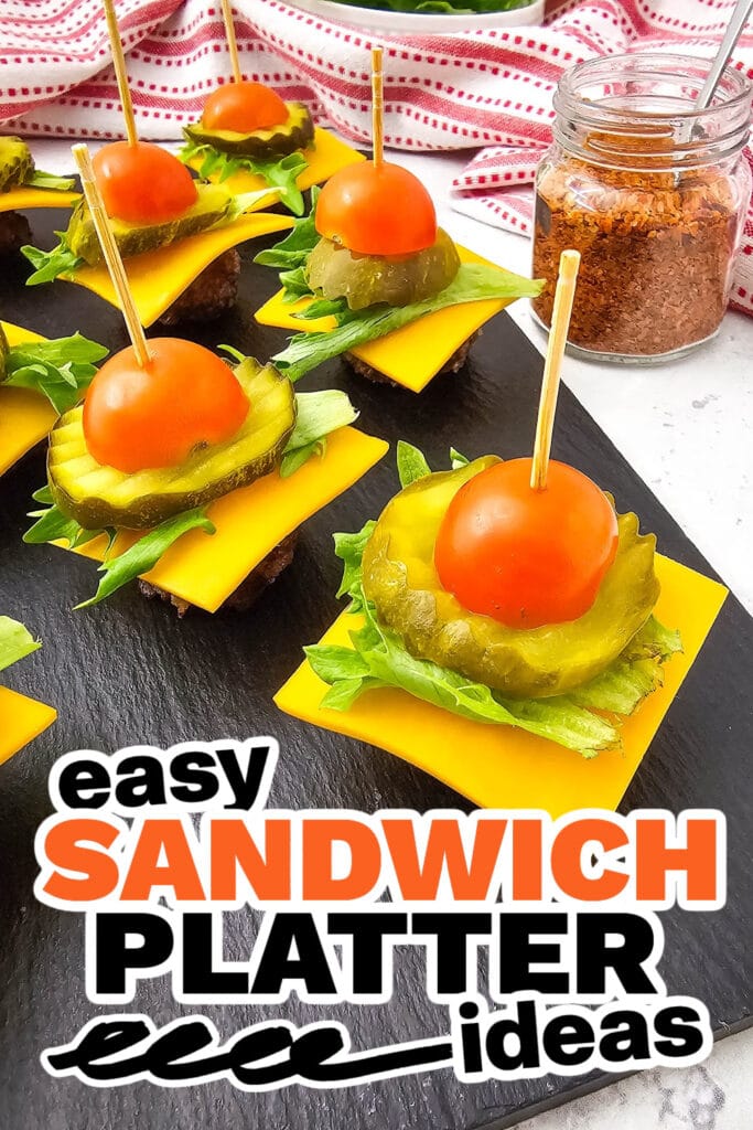 sandwich platter ideas - Mini Cheeseburger Bites on Toothpicks