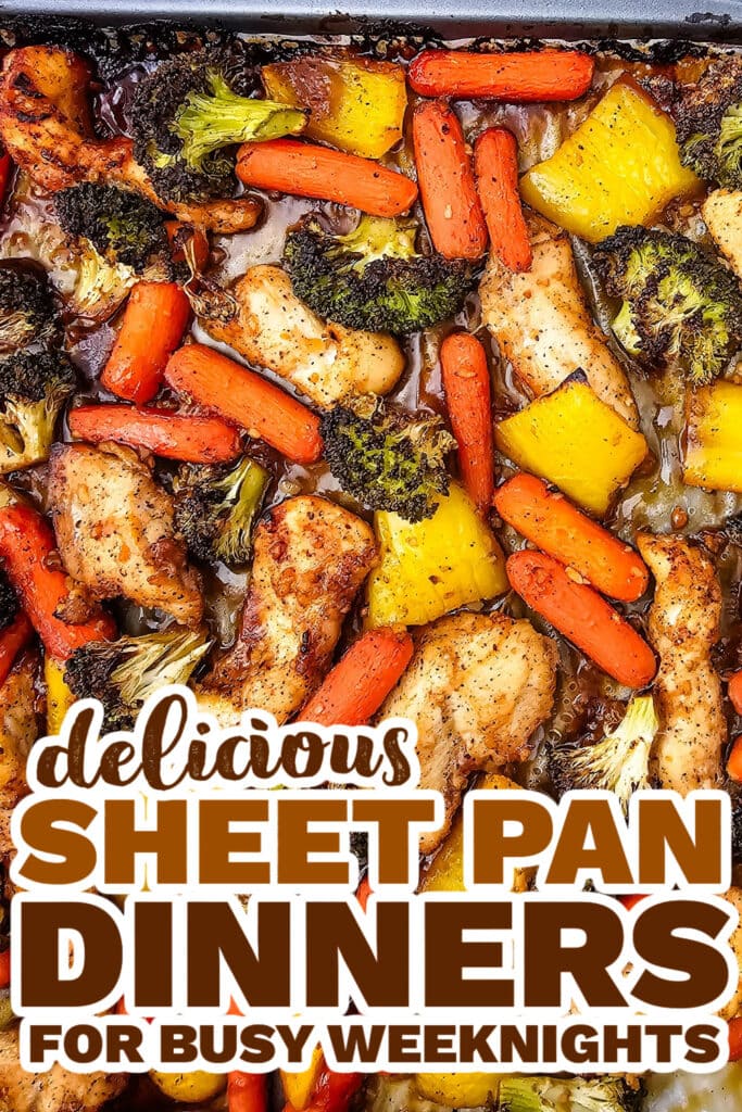 sheet pan meals -Sheet Pan Honey Garlic Chicken and Veggies