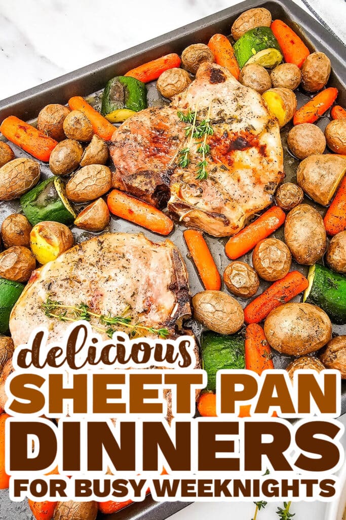 sheet pan meals -Sheet Pan Honey Glazed Pork Chops