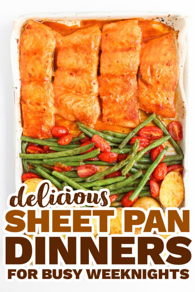 sheet pan meals -Sheet Pan Maple Glazed Salmon with Roasted Vegetables 