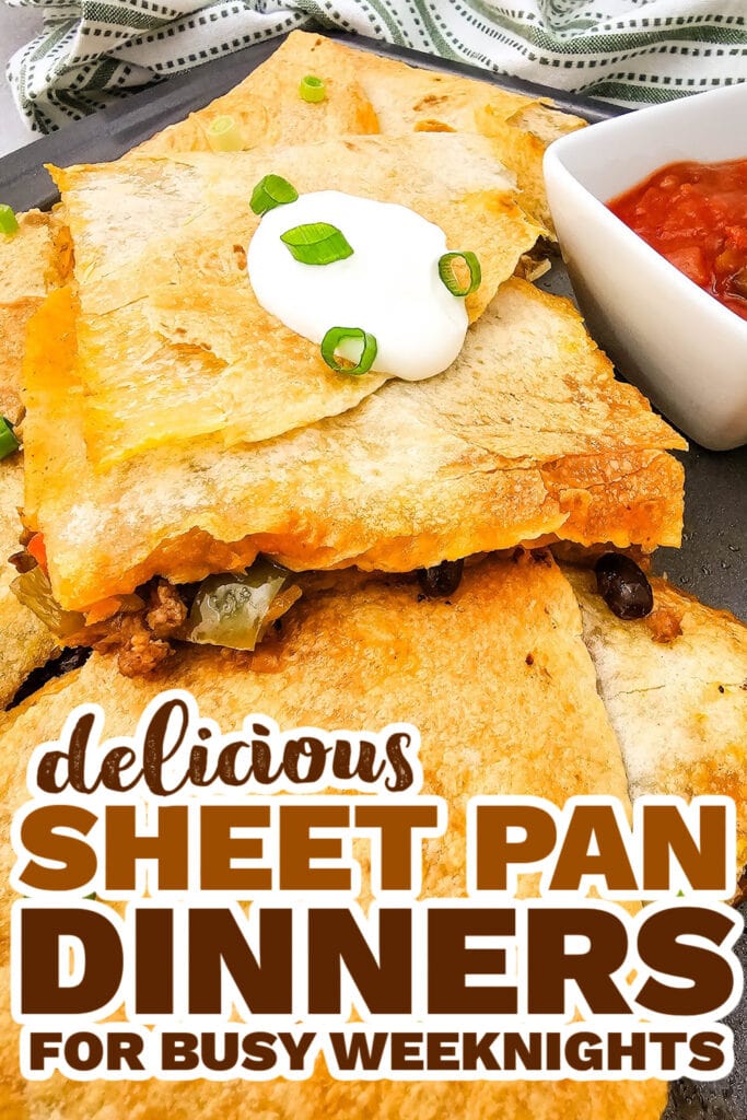 sheet pan meals - Sheet Pan Tex Mex Quesadillas