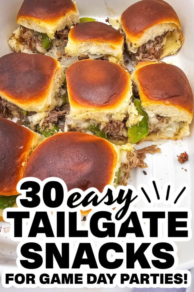 tailgate snacks - Cheesy Philly Cheesesteak Sliders