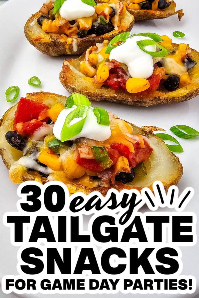 tailgate snacks - Cheesy Southwest Potato Skins