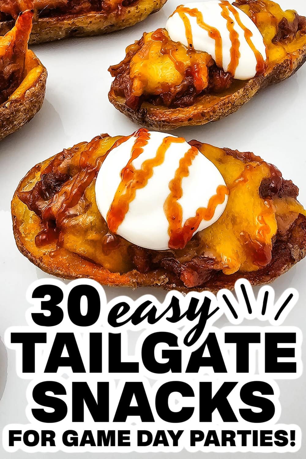 tailgate snacks - Crispy Pulled Pork and Cheese Potato Skins