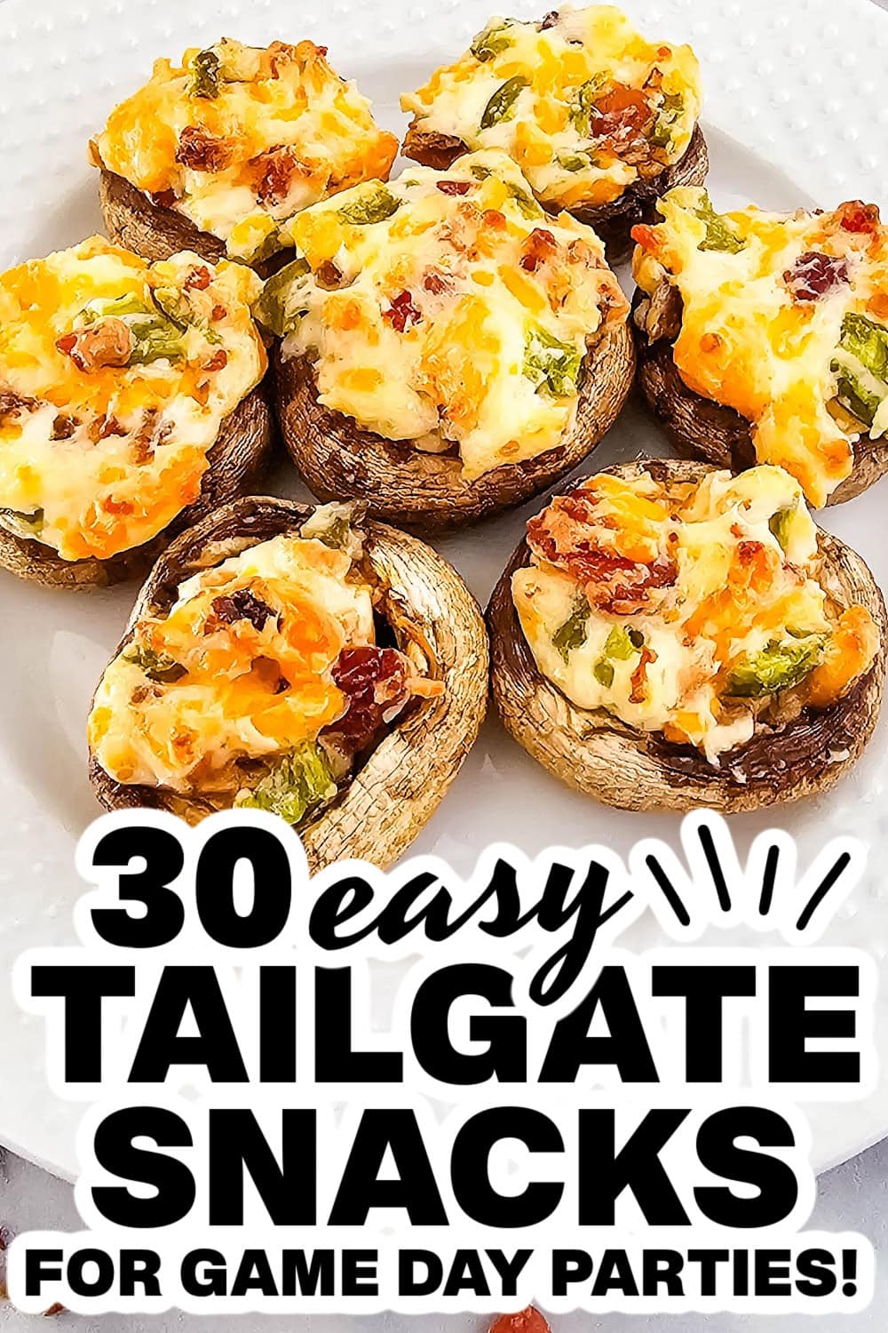 tailgate snacks - Jalapeño Popper Stuffed Mushrooms